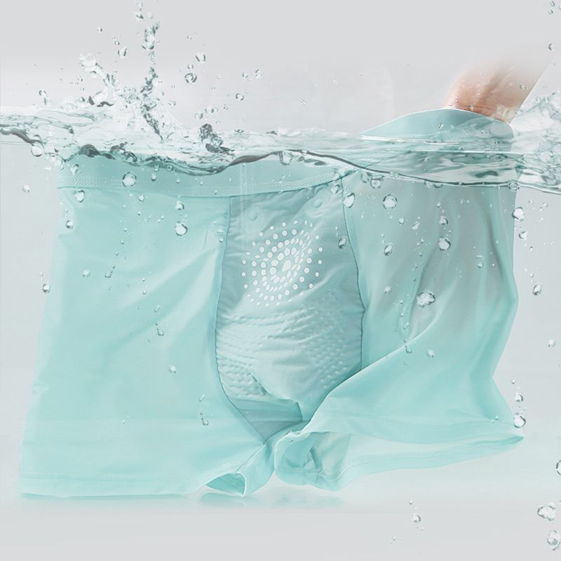 Slip antibactérien en soie de glace d'été pour hommes