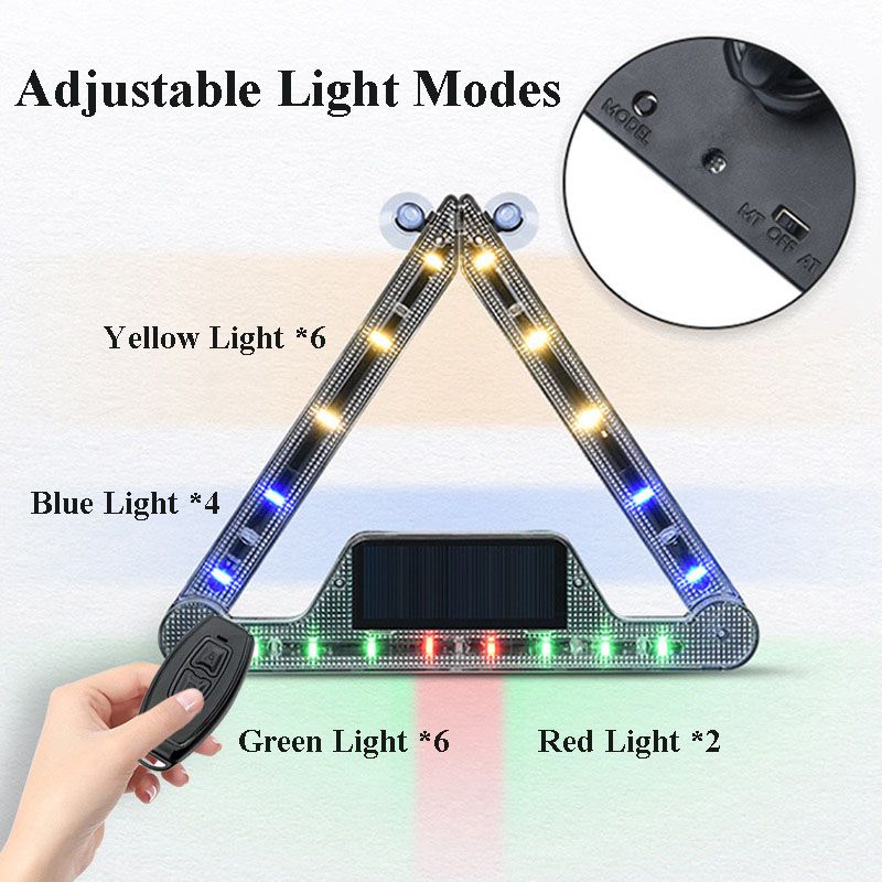 Voyant d’avertissement triangulaire pliable solaire