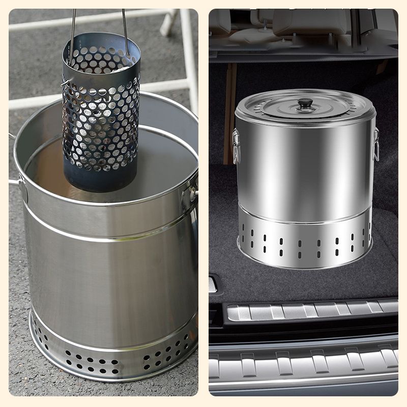 Seau barbecue non - fumeur en acier inoxydable