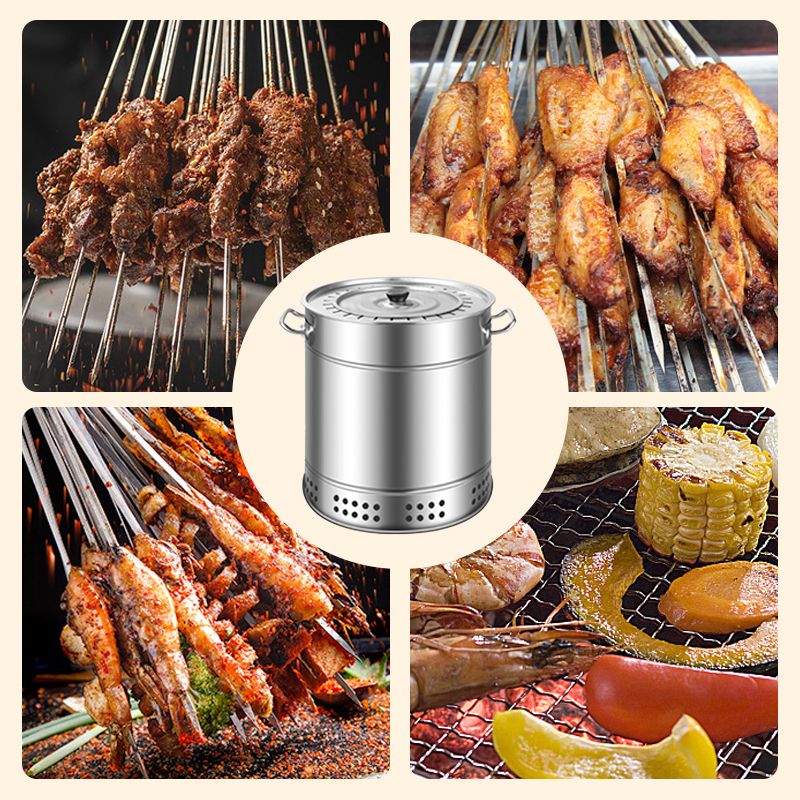 Seau barbecue non - fumeur en acier inoxydable