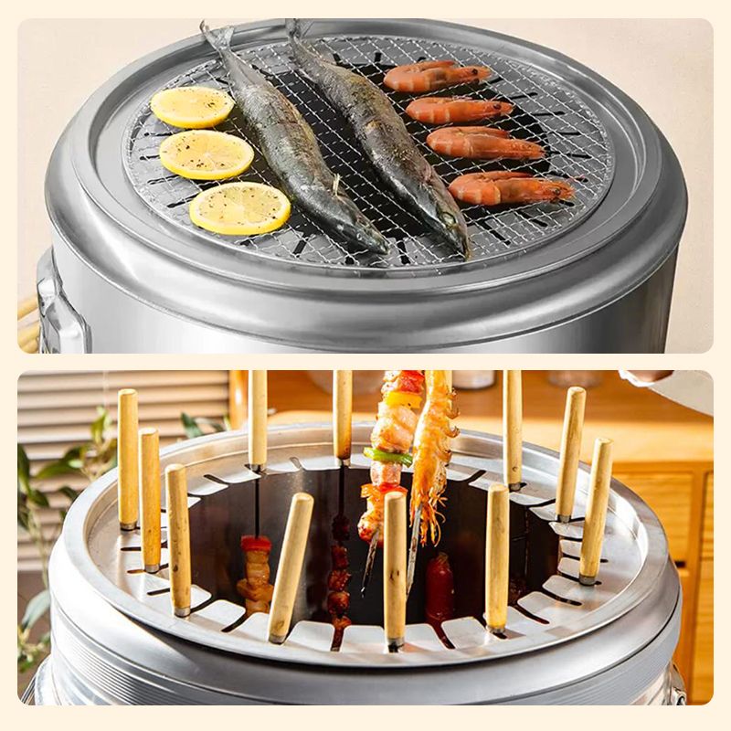 Seau barbecue non - fumeur en acier inoxydable