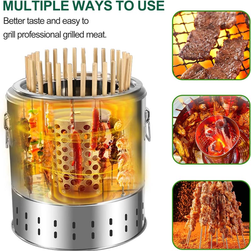 Seau barbecue non - fumeur en acier inoxydable