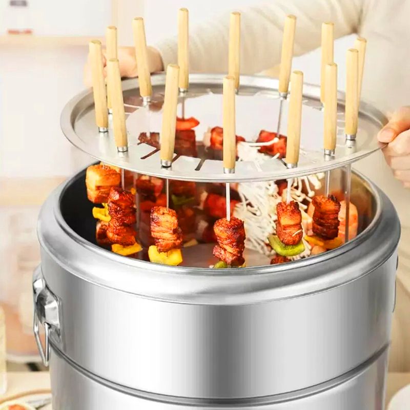 Seau barbecue non - fumeur en acier inoxydable