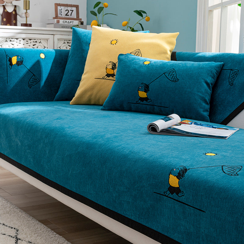 Tapis de canapé antidérapant chenille