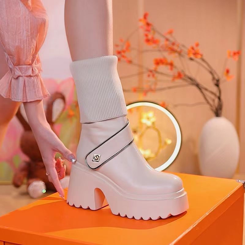 đ„Livraison gratuiteđ„Bottes de genou Ă talons hauts et Ă plateforme pour femmes