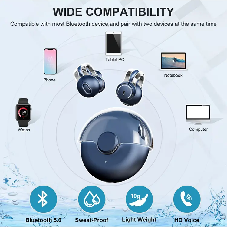 Cadeau idéal - casque Bluetooth sans fil à conduction osseuse