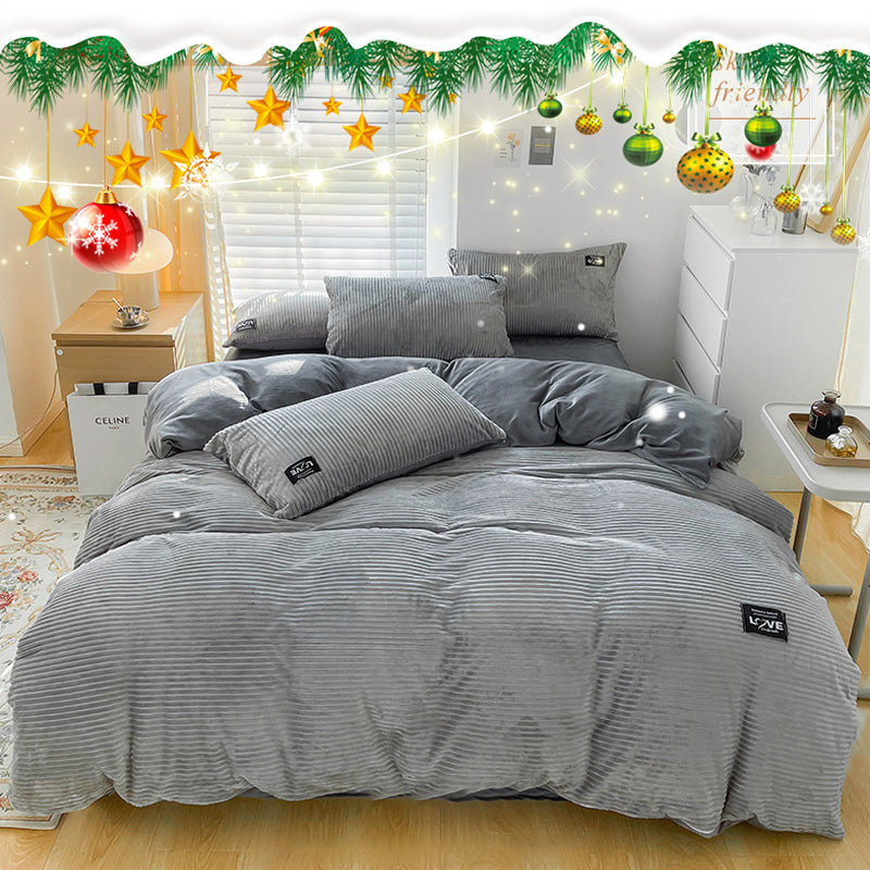 (Ensemble de trois pièces Housse de couette, drap, Taies d'oreiller*2)Ensemble de literie Premium couleur unie