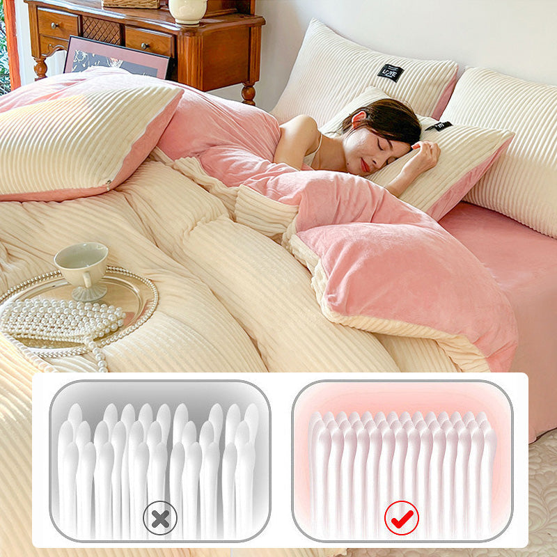 (Ensemble de trois pièces Housse de couette, drap, Taies d'oreiller*2)Ensemble de literie Premium couleur unie