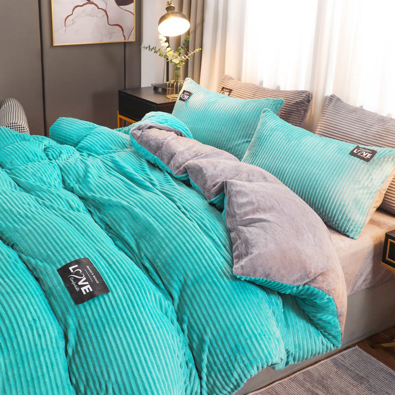 (Ensemble de trois pièces Housse de couette, drap, Taies d'oreiller*2)Ensemble de literie Premium couleur unie