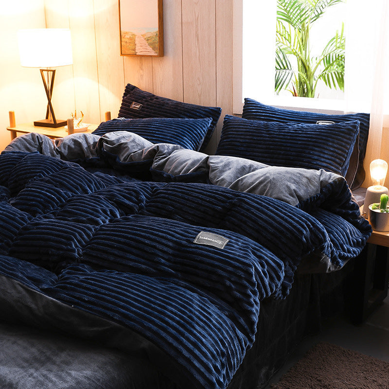 (Ensemble de trois pièces Housse de couette, drap, Taies d'oreiller*2)Ensemble de literie Premium couleur unie