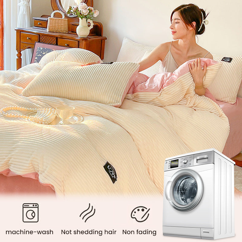 (Ensemble de trois pièces Housse de couette, drap, Taies d'oreiller*2)Ensemble de literie Premium couleur unie