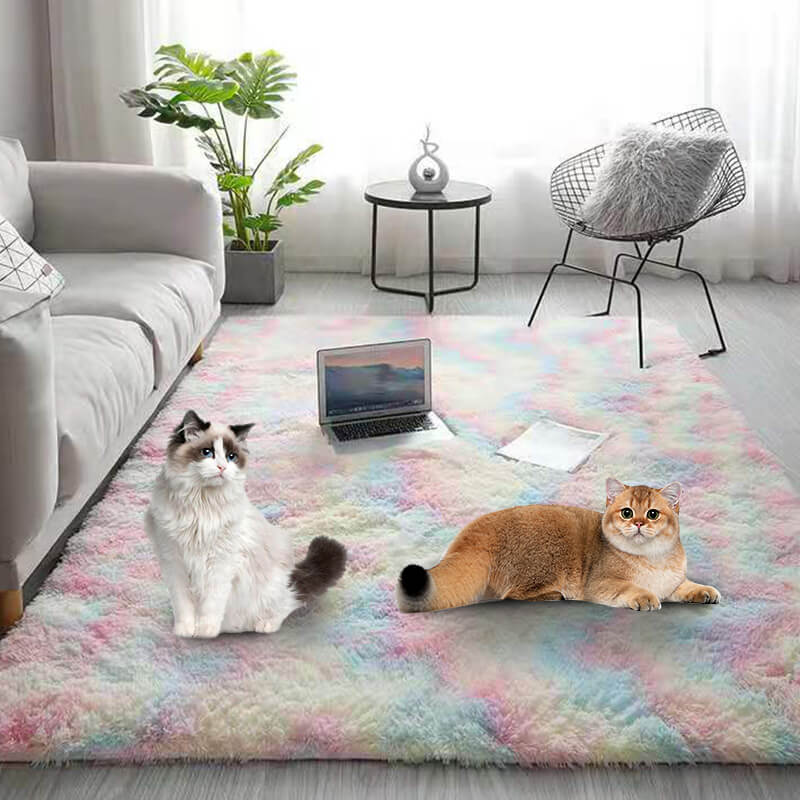 🎅🎊 Noël pré - vente - 50% off 🎊⛄--Tapis de sol en peluche de couleur dégradée