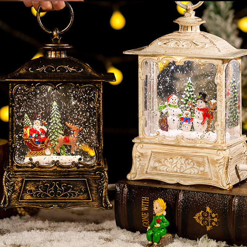 Cadeaux Décoratifs de Noël - Boîte à Musique Boule de Cristal de Neige Lumineuse