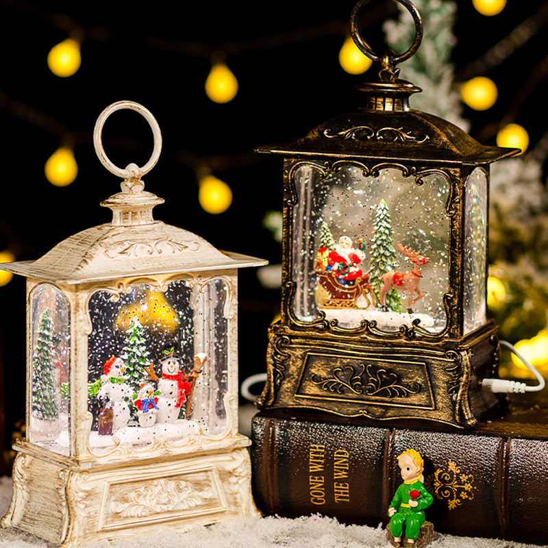 Cadeaux Décoratifs de Noël - Boîte à Musique Boule de Cristal de Neige Lumineuse