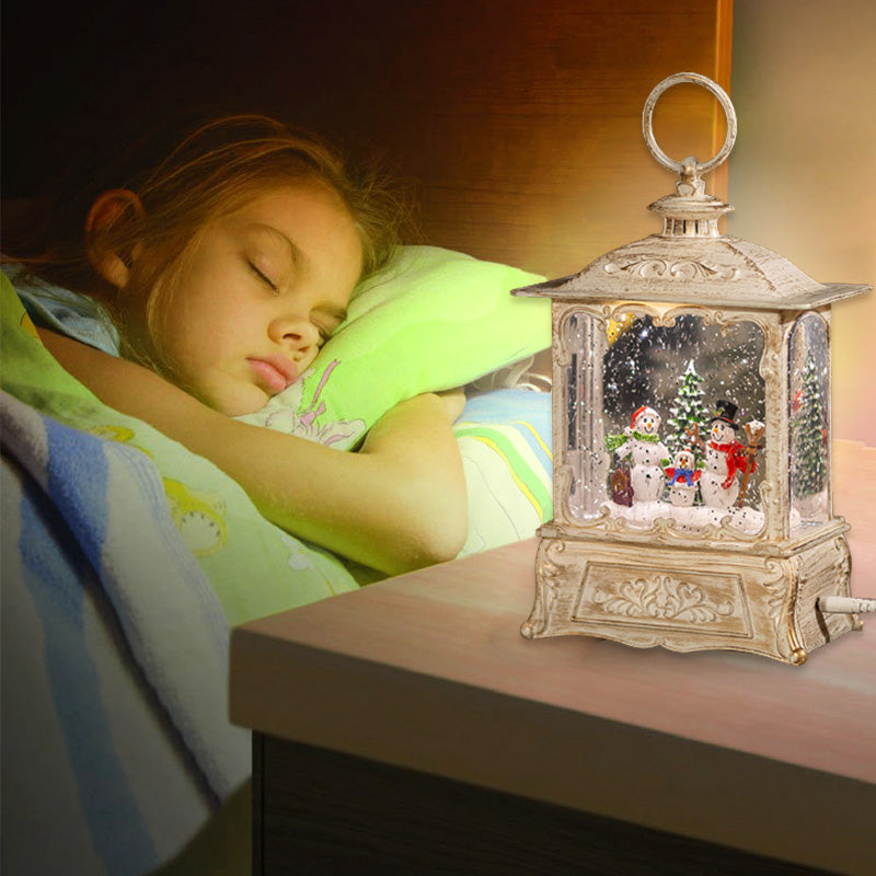 Cadeaux Décoratifs de Noël - Boîte à Musique Boule de Cristal de Neige Lumineuse