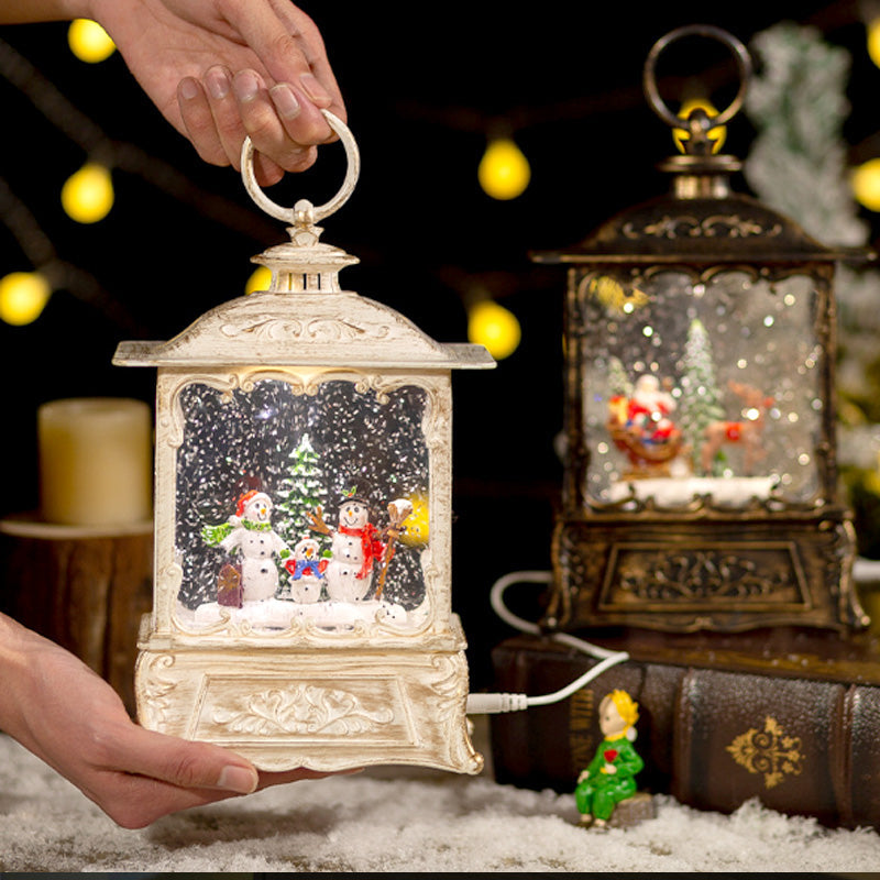 Cadeaux Décoratifs de Noël - Boîte à Musique Boule de Cristal de Neige Lumineuse