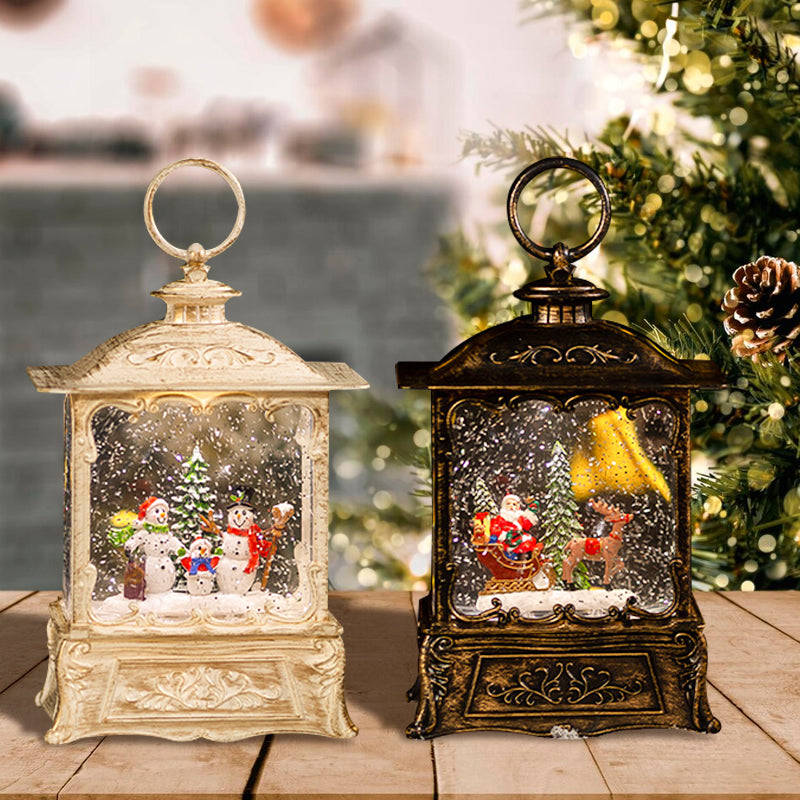 Cadeaux Décoratifs de Noël - Boîte à Musique Boule de Cristal de Neige Lumineuse