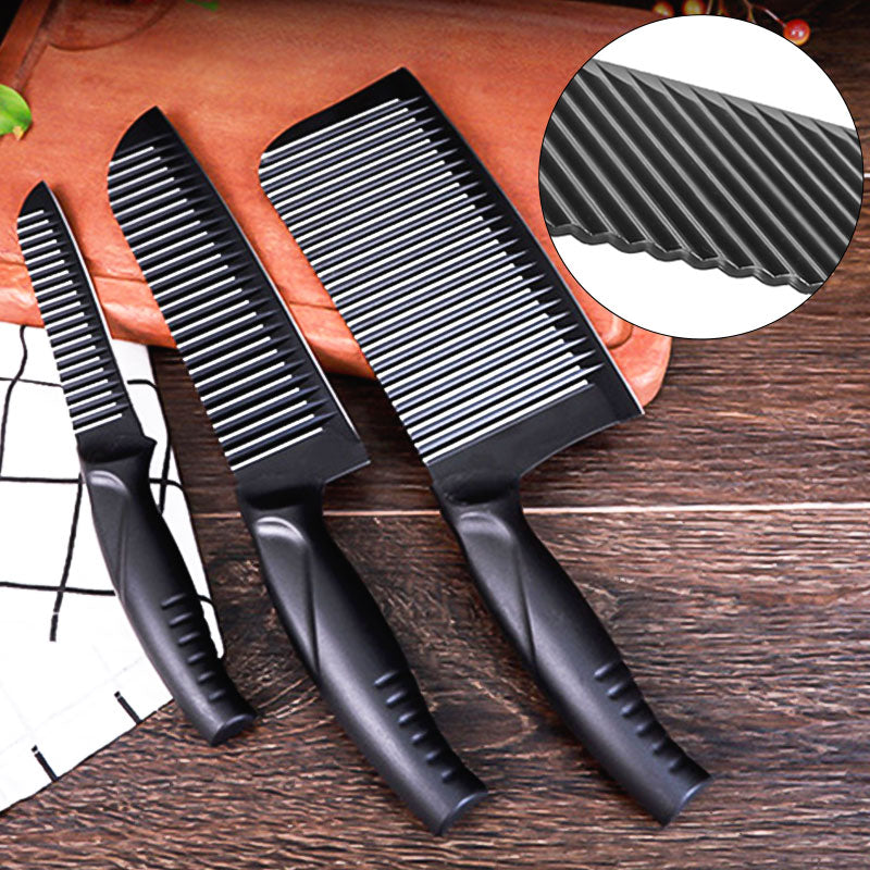 Bandes noires 3 pièces. Ensemble de couteaux en acier inoxydable