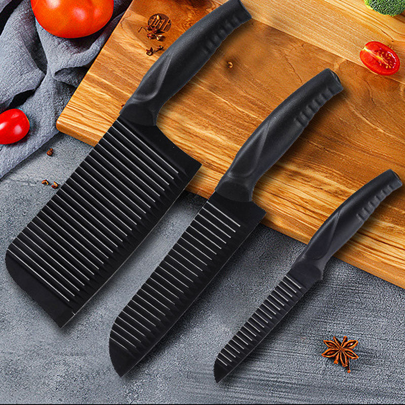 Bandes noires 3 pièces. Ensemble de couteaux en acier inoxydable