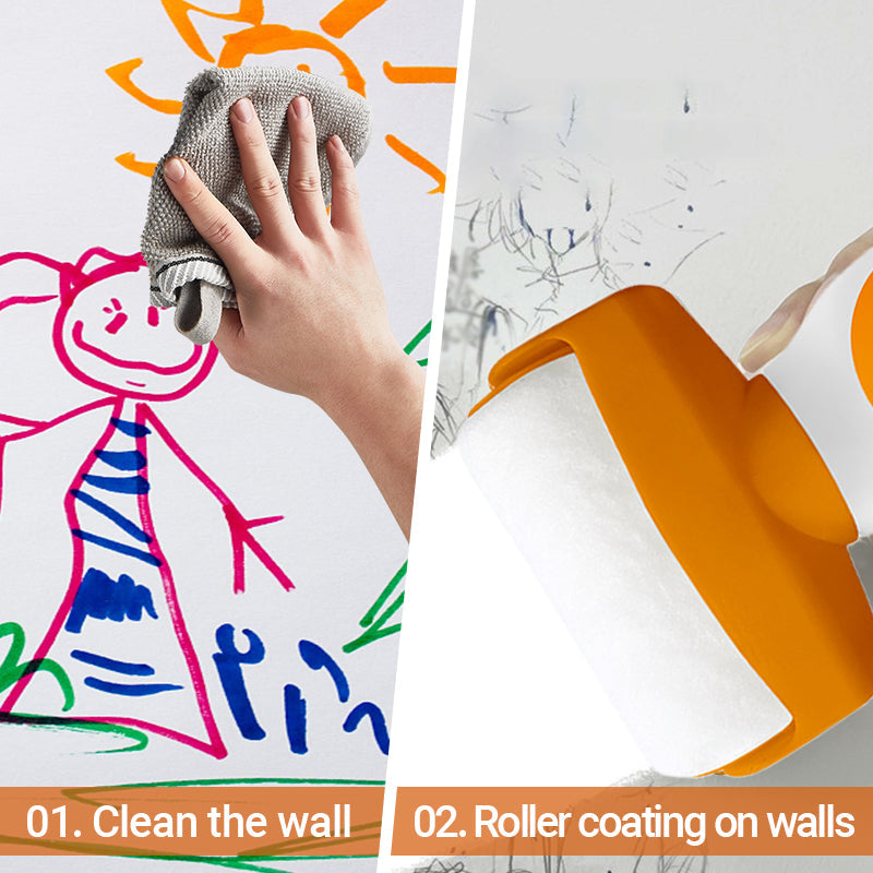 Peinture au rouleau pour la réparation des murs