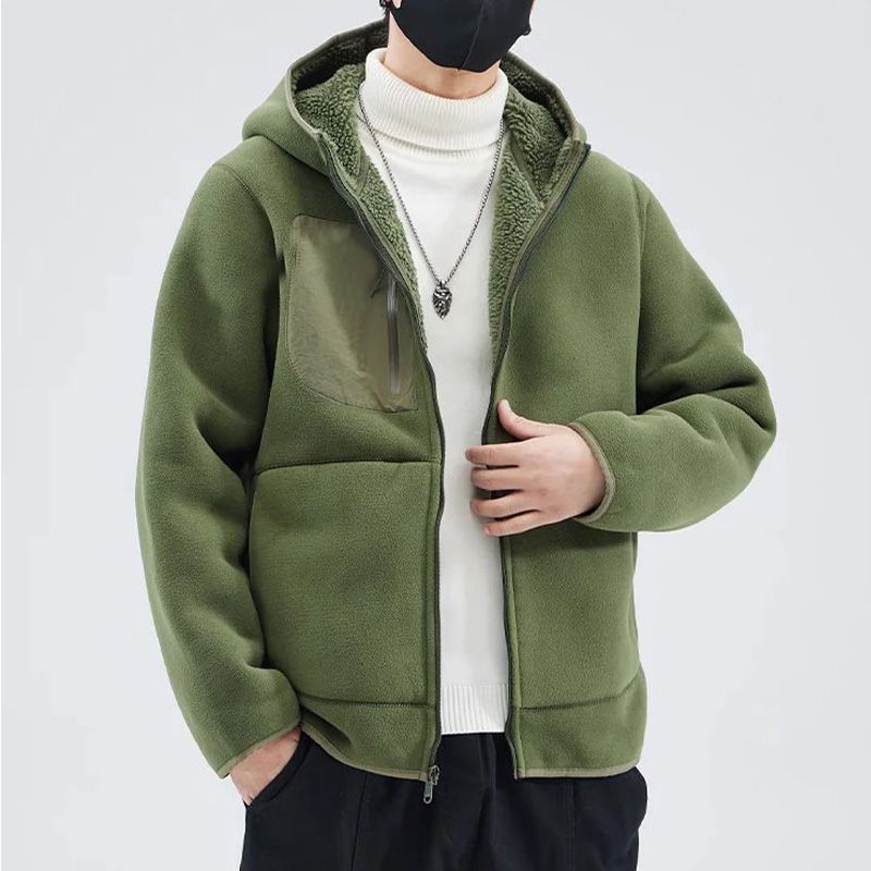 Cardigan à capuche en cachemire artificiel épaissi pour hommes - Excellent cadeau