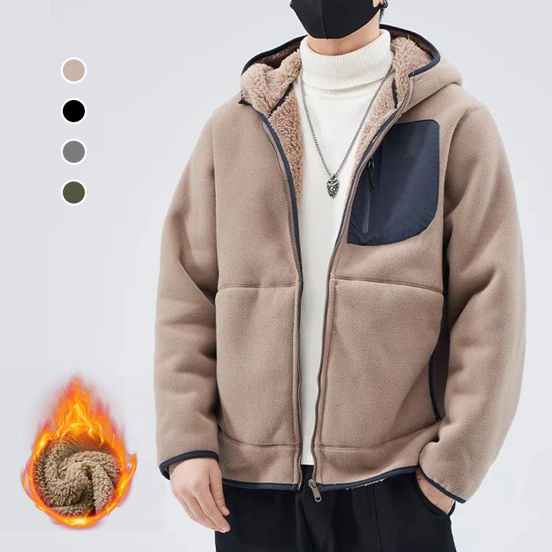 Cardigan à capuche en cachemire artificiel épaissi pour hommes - Excellent cadeau