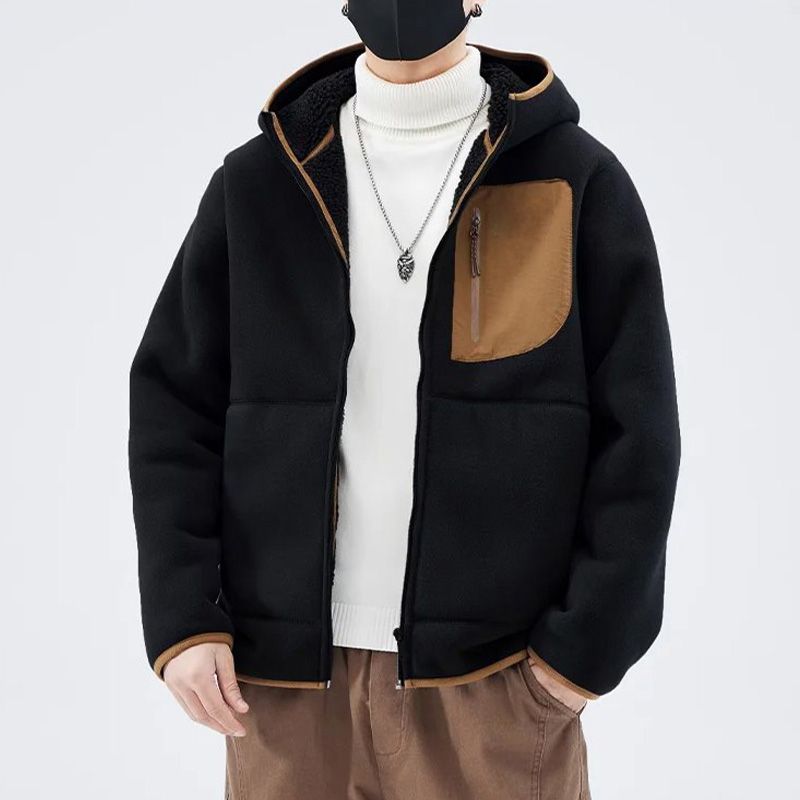 Cardigan à capuche en cachemire artificiel épaissi pour hommes - Excellent cadeau