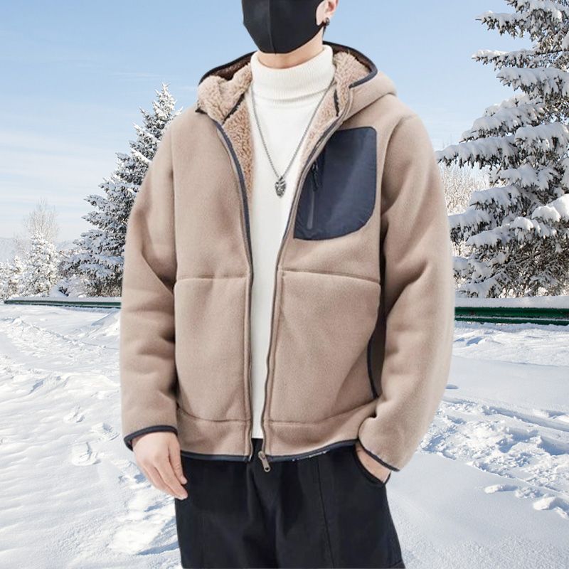 Cardigan à capuche en cachemire artificiel épaissi pour hommes - Excellent cadeau