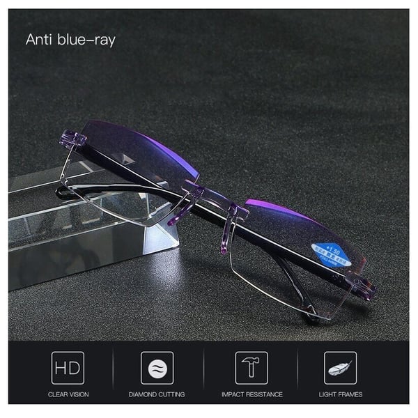 Lunettes de lecture intelligentes à double foyer anti-lumière bleue de haute dureté Sapphire