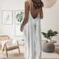 Robe longue pour femme à bretelles spaghetti dos nu drapé fluide ✨ élégante et légère 🌿