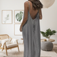 Robe longue pour femme à bretelles spaghetti dos nu drapé fluide ✨ élégante et légère 🌿