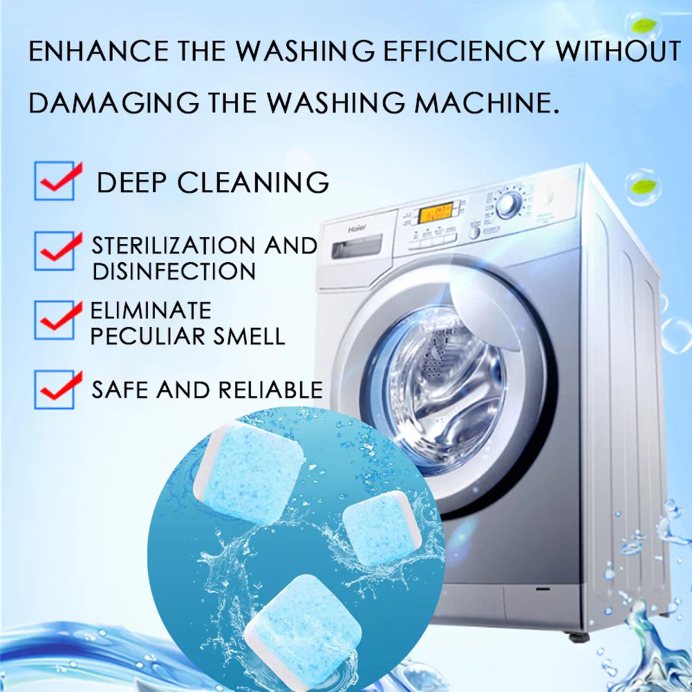 📢 Achetez 5, obtenez 5 GRATUITS ⏰ Tablettes de Nettoyage pour Lave-Linge – Éliminent les résidus, désinfectent à 99 % & compatibles hublot/frontal ! 🌀🧼