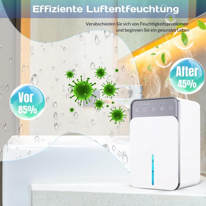 Déshumidificateur Ntelligent - 220 V Avec Voyants LED Multicolores et Minuterie Automatique - Faible Consommation D'énergie et Fonctionnement Silencieux - Idéal Pour Les Chambres à Coucher et Les Caves