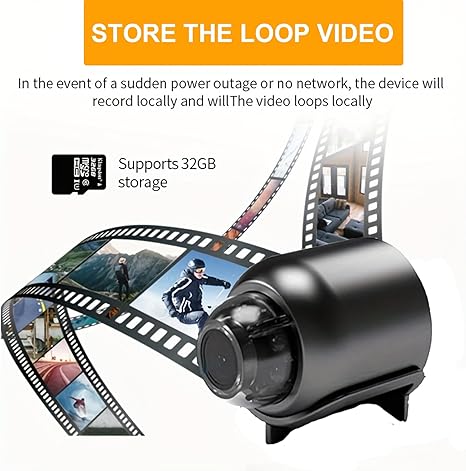 🔥Caméra Mini Wi-Fi 1080P avec Vision Nocturne 26 pieds et Angle Large 160°