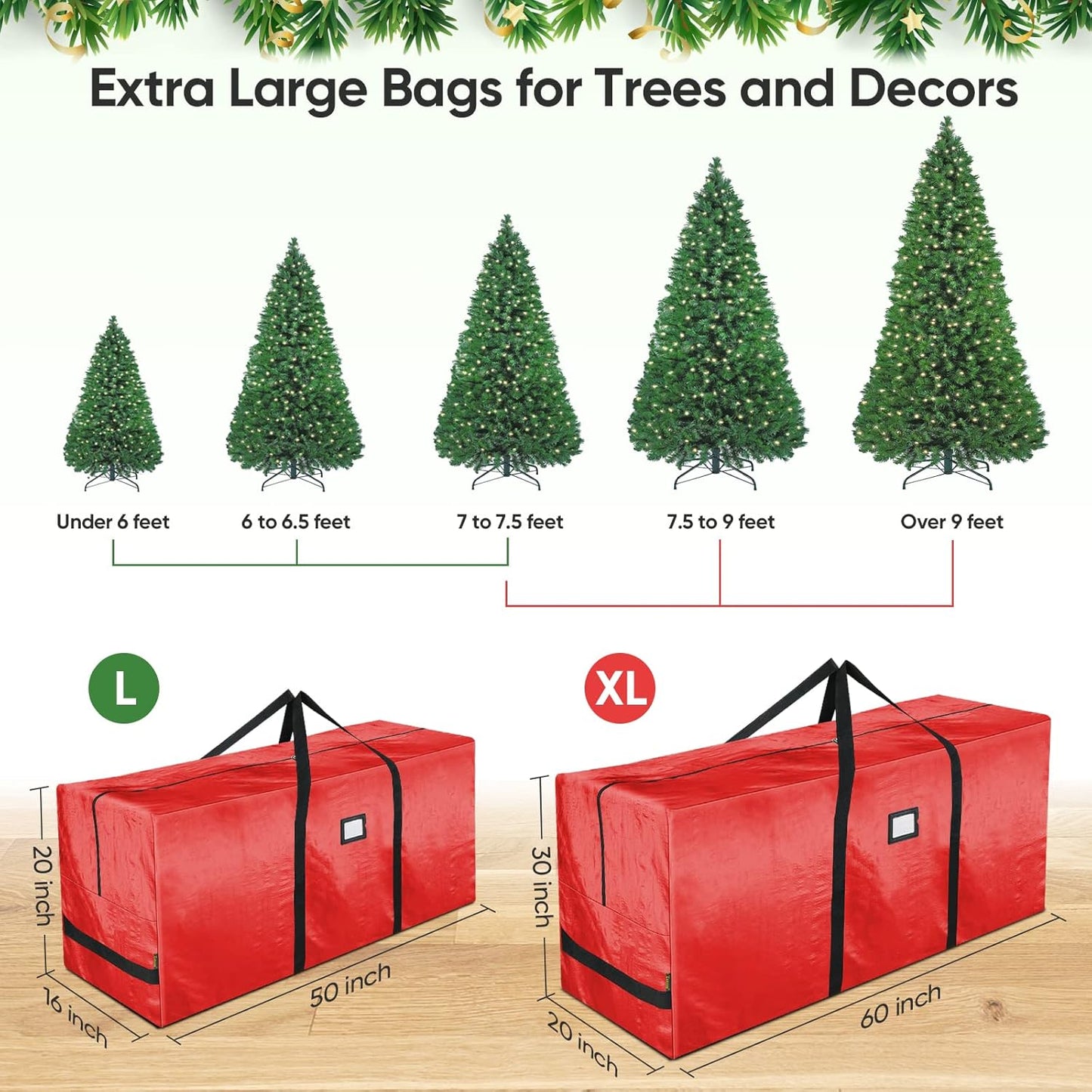🎅Soldes de Noël 50 % DE RÉDUCTION🌟Sac de rangement imperméable et résistant pour sapin de Noël 🎄
