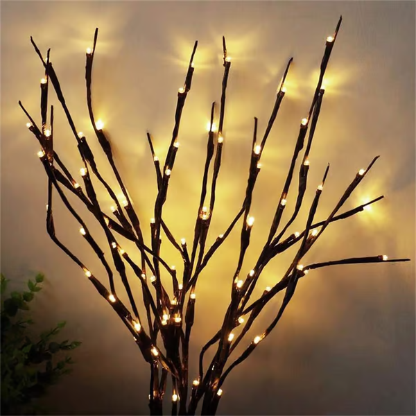 🌟Lumières LED en forme de branche de saule à piles