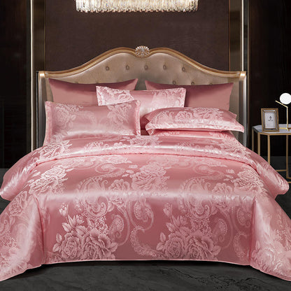 Ensemble de quatre pièces satin jacquard de luxe européen