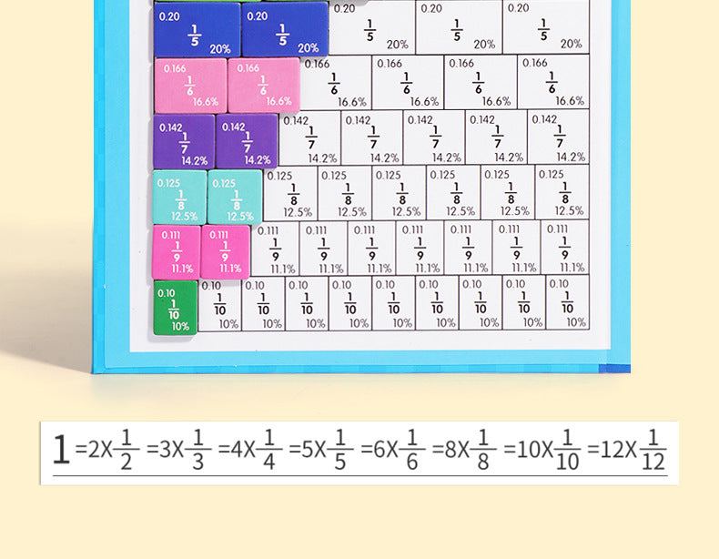 🏆VENTE DU DERNIER JOUR 50 % DE RÉDUCTION💖Puzzle de livre de fractions magnétiques pour enfants