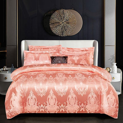 Ensemble de quatre pièces satin jacquard de luxe européen