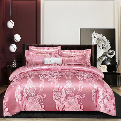 Ensemble de quatre pièces satin jacquard de luxe européen