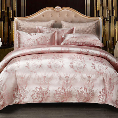 Ensemble de quatre pièces satin jacquard de luxe européen