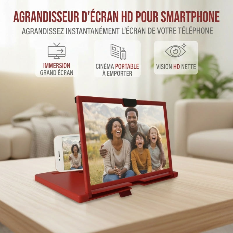 🥳VENTE CHAUDE 2026🥳💞50K+ VENDU !💥👓❤️ Soulagez la fatigue oculaire, rendez l'écran « plus grand » | Loupe de téléphone HD pour une visualisation plus facile🎬✨