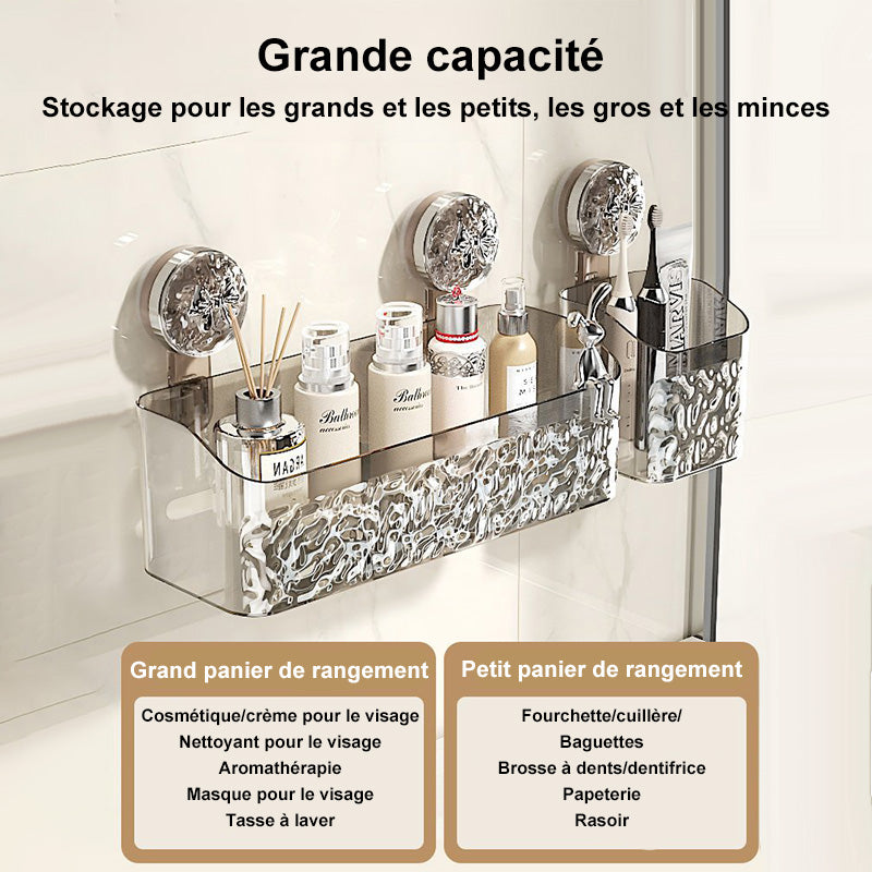 ✨Etagère à ventouses de style luxueux et léger, motif glacier✨
