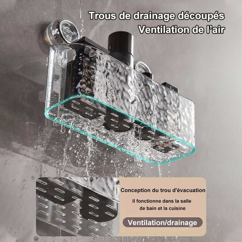 ✨Etagère à ventouses de style luxueux et léger, motif glacier✨