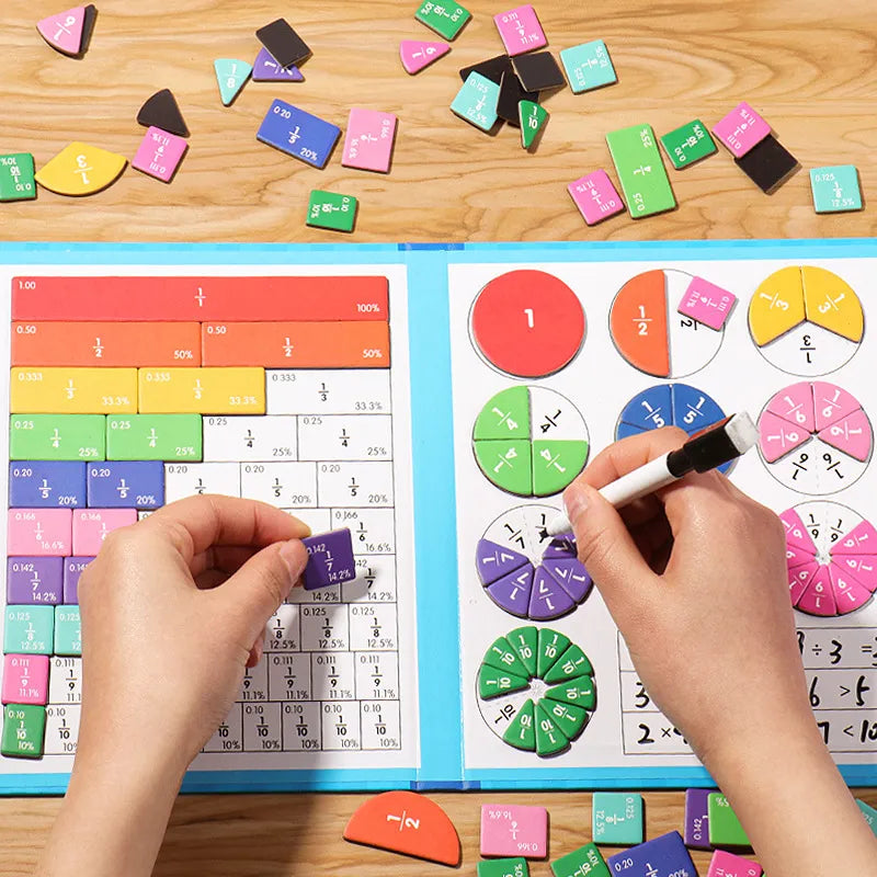 🏆VENTE DU DERNIER JOUR 50 % DE RÉDUCTION💖Puzzle de livre de fractions magnétiques pour enfants
