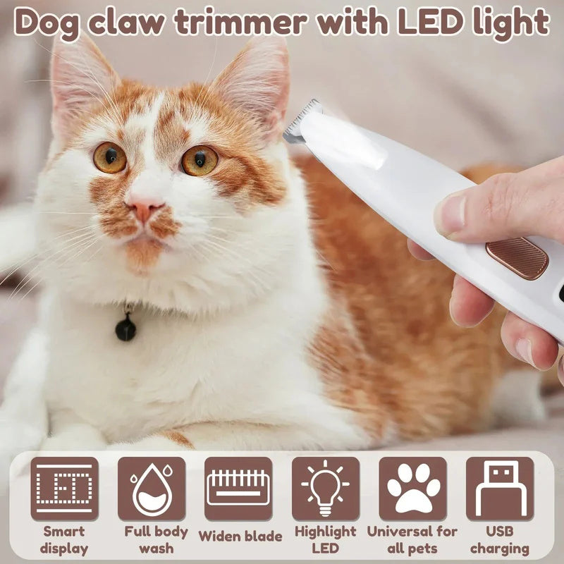 😻 Rasoir rechargeable étanche pour animaux de compagnie avec lampe LED 🐕