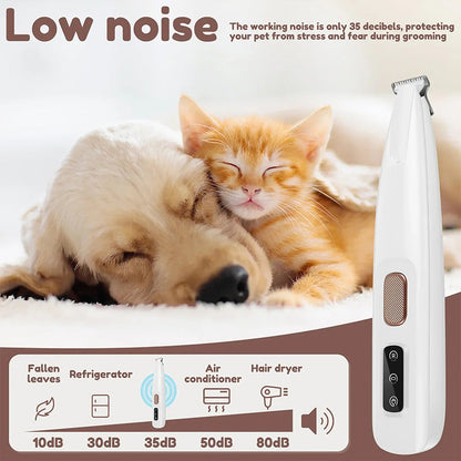 😻 Rasoir rechargeable étanche pour animaux de compagnie avec lampe LED 🐕