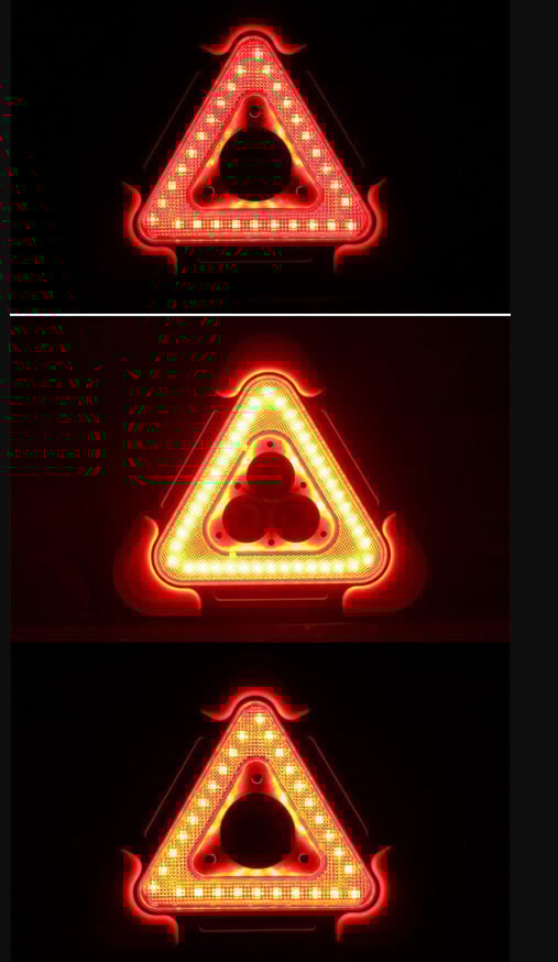 🔥2025 Nouveauté🔥 Feu d'avertissement de secours solaire triangulaire 3-en-1 pour bord de route
