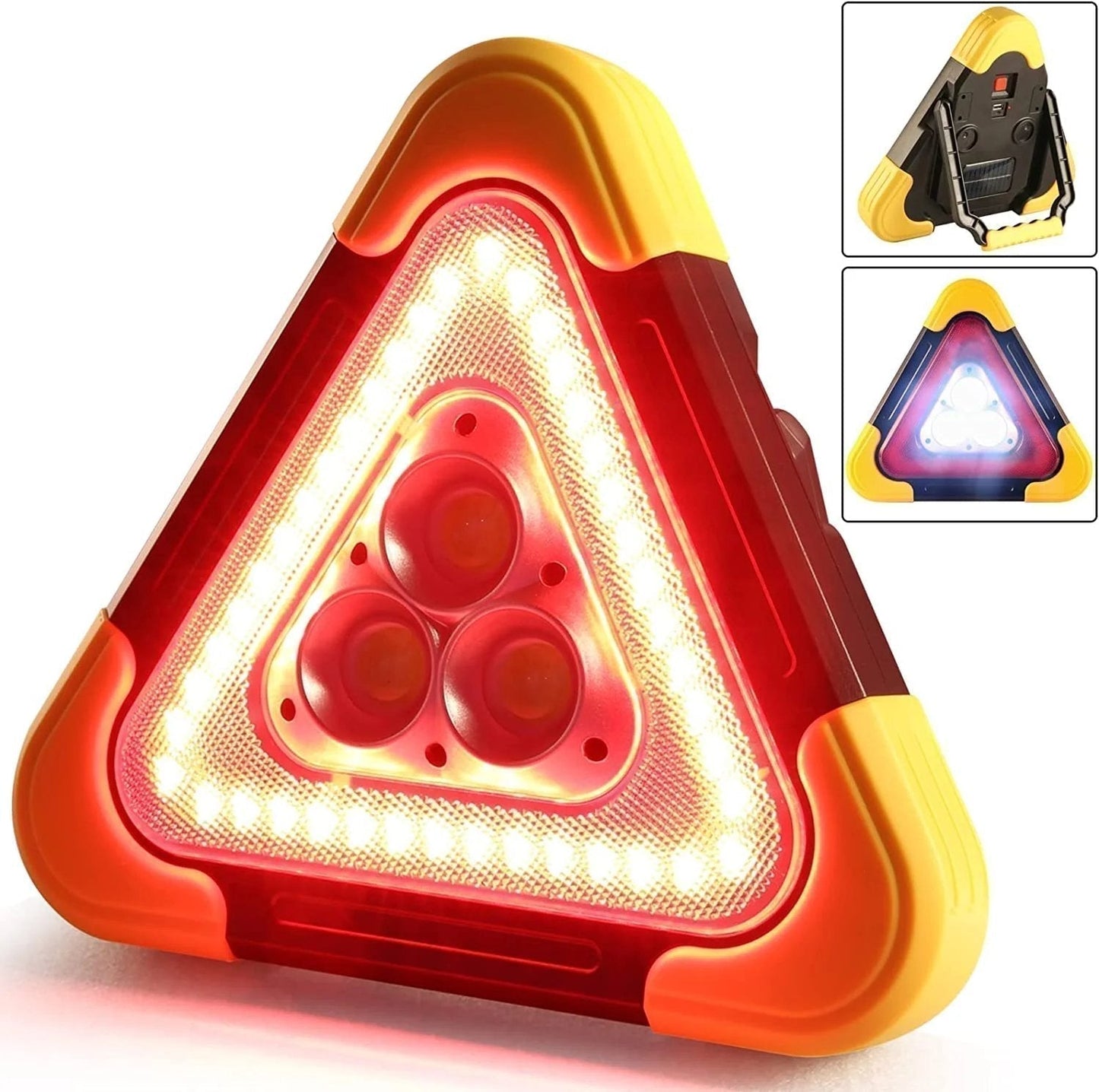 🔥2025 Nouveauté🔥 Feu d'avertissement de secours solaire triangulaire 3-en-1 pour bord de route