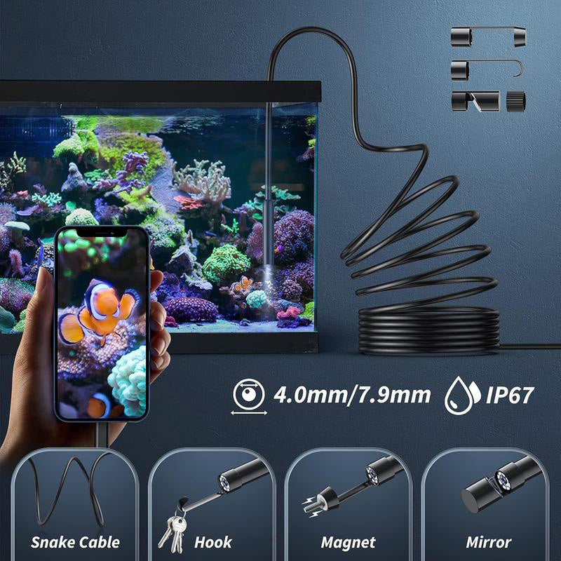 🔍 60% DE RÉDUCTION ! 🌊 Caméra endoscopique HD – Imperméable, Haute résolution & Flexible pour inspections étroites 📱